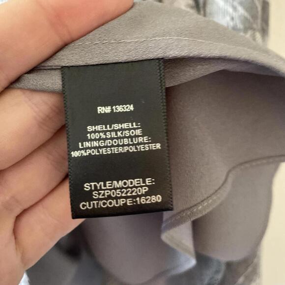 HALSTON HERITAGE silver gray long sleeve ruffle mini dress - Picture 6 of 8